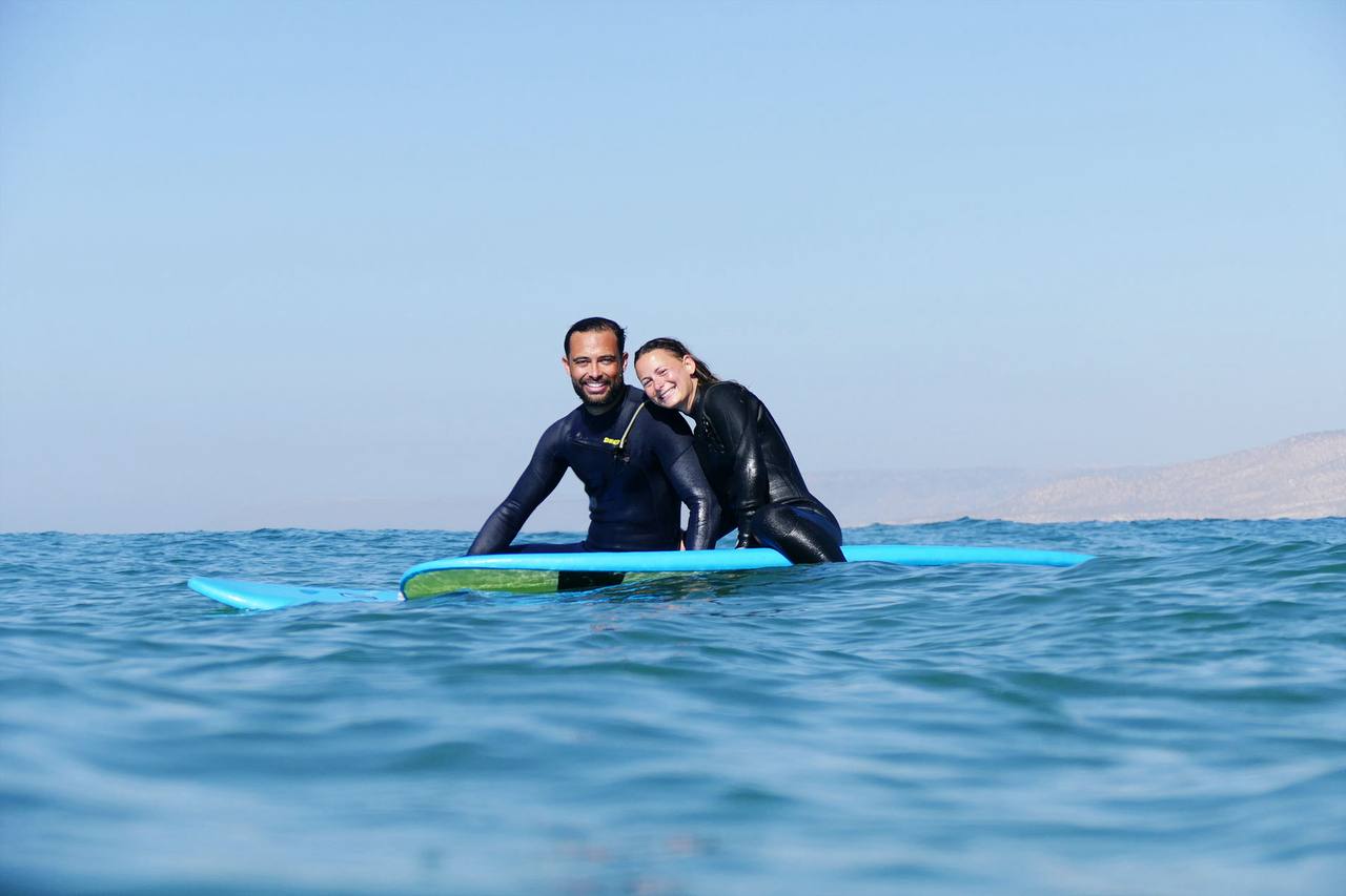 Beginner surf lesson in Taghazout, Morocco