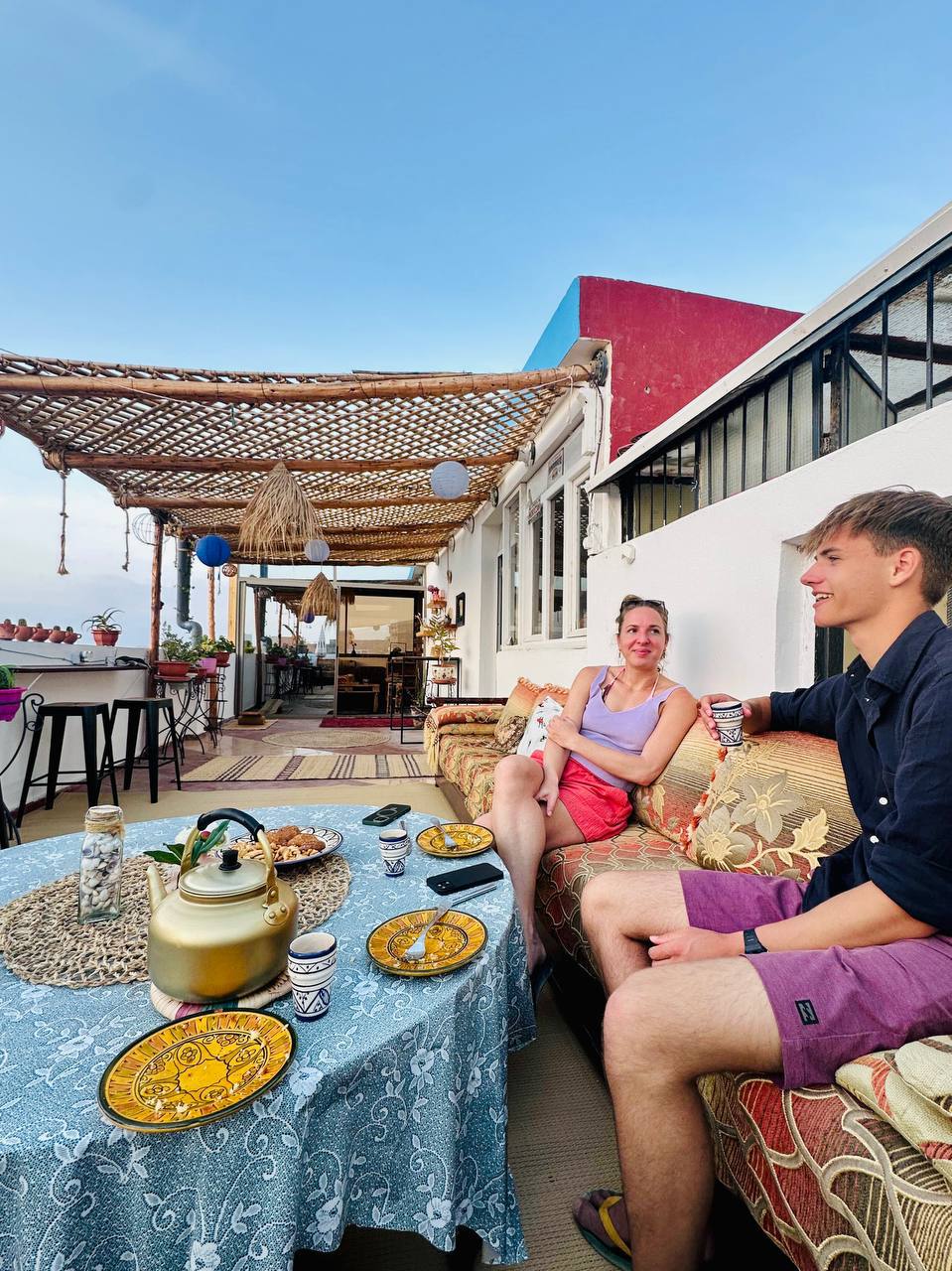 Comfortable lounge at Treasure Morocco surf house