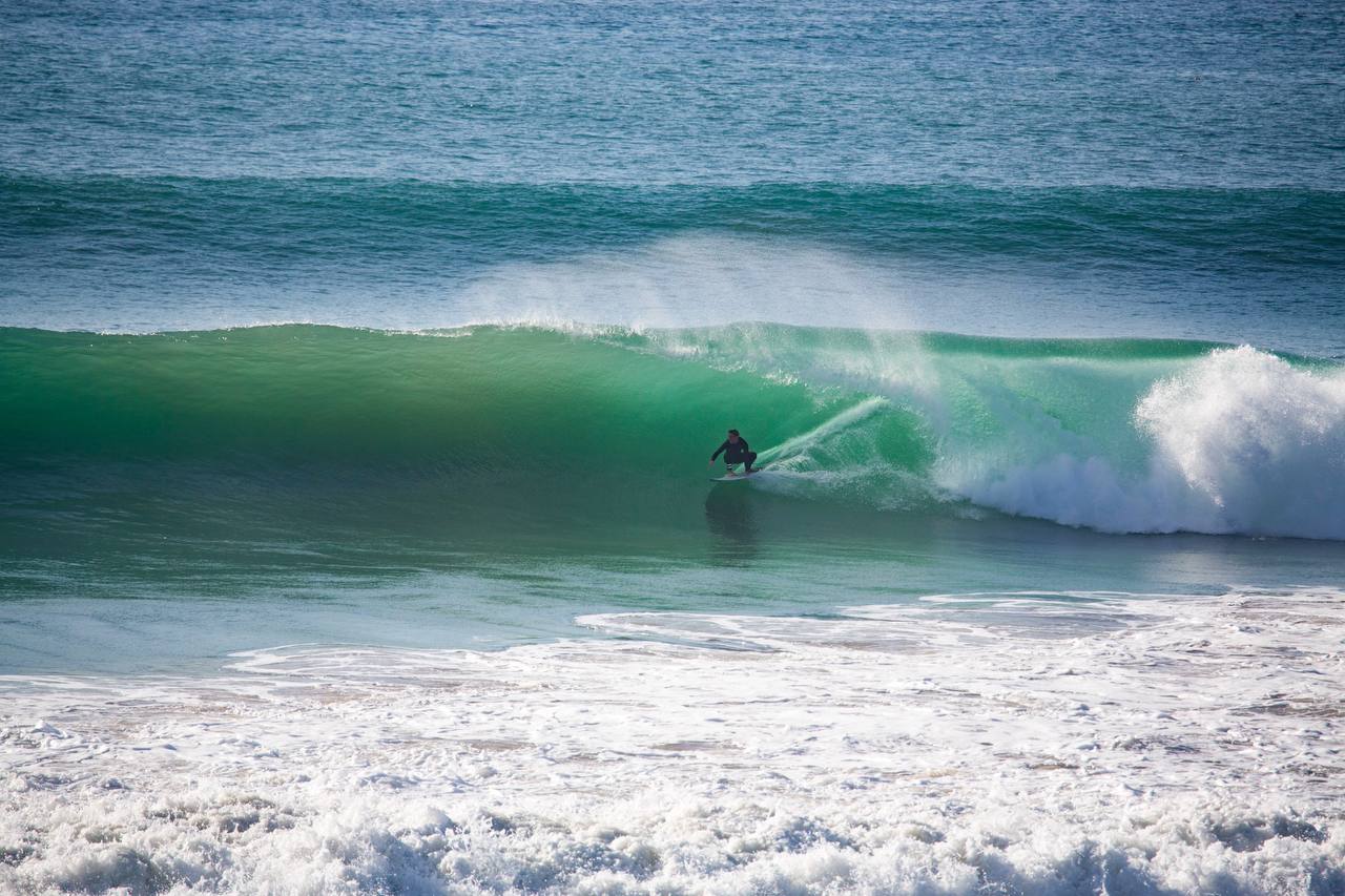 Surf atmosphere around Taghazout with beach and boards
